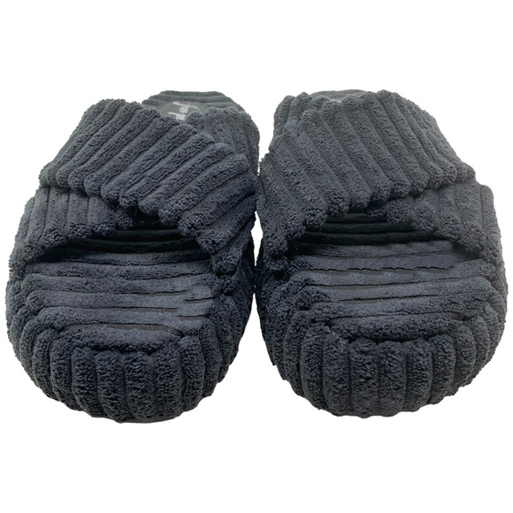 Free People 2 Days in Ibiza Black Terry Cloth Slip On Platform Sandals Sz 10 - Picture 5 of 10